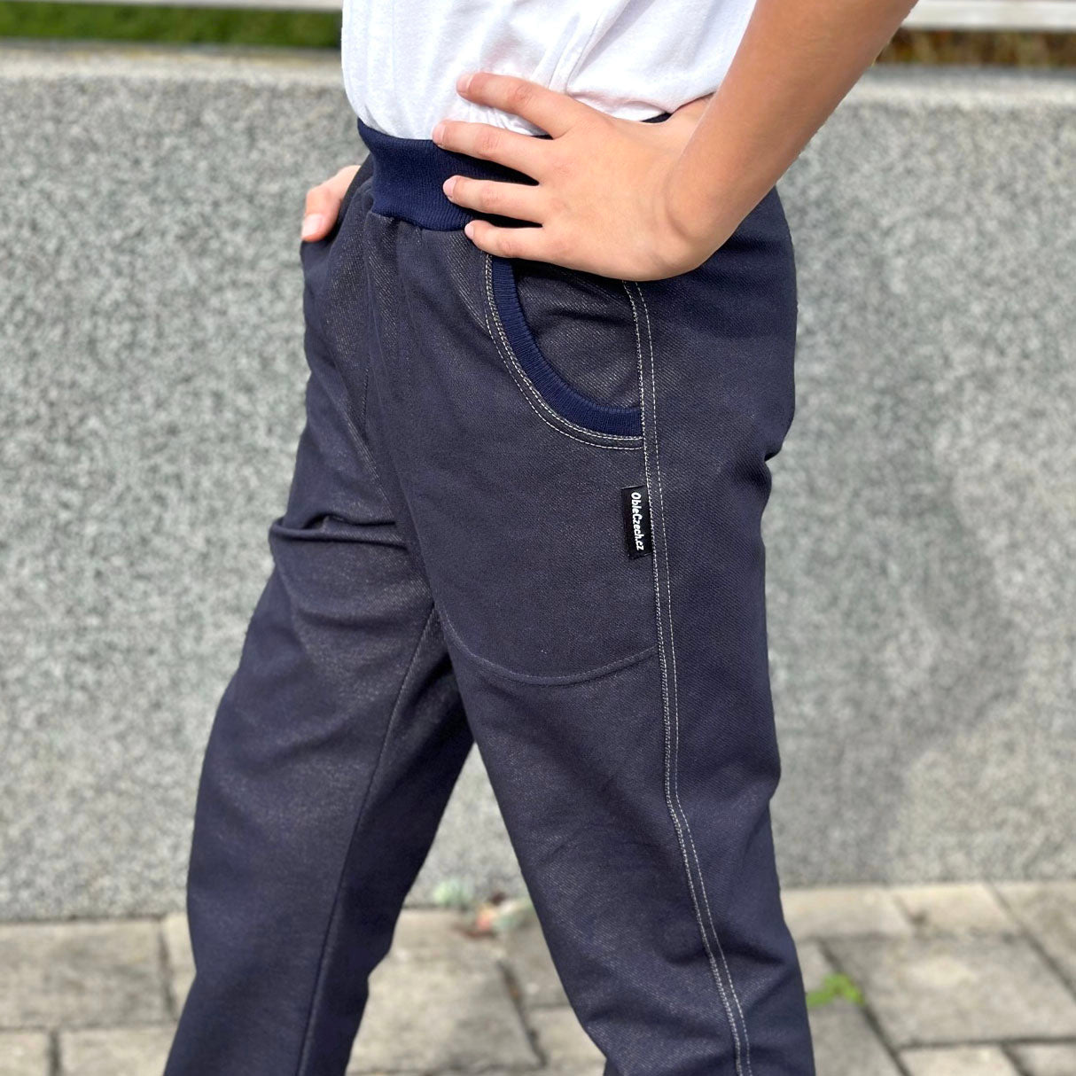 Teplákové kalhoty džínové