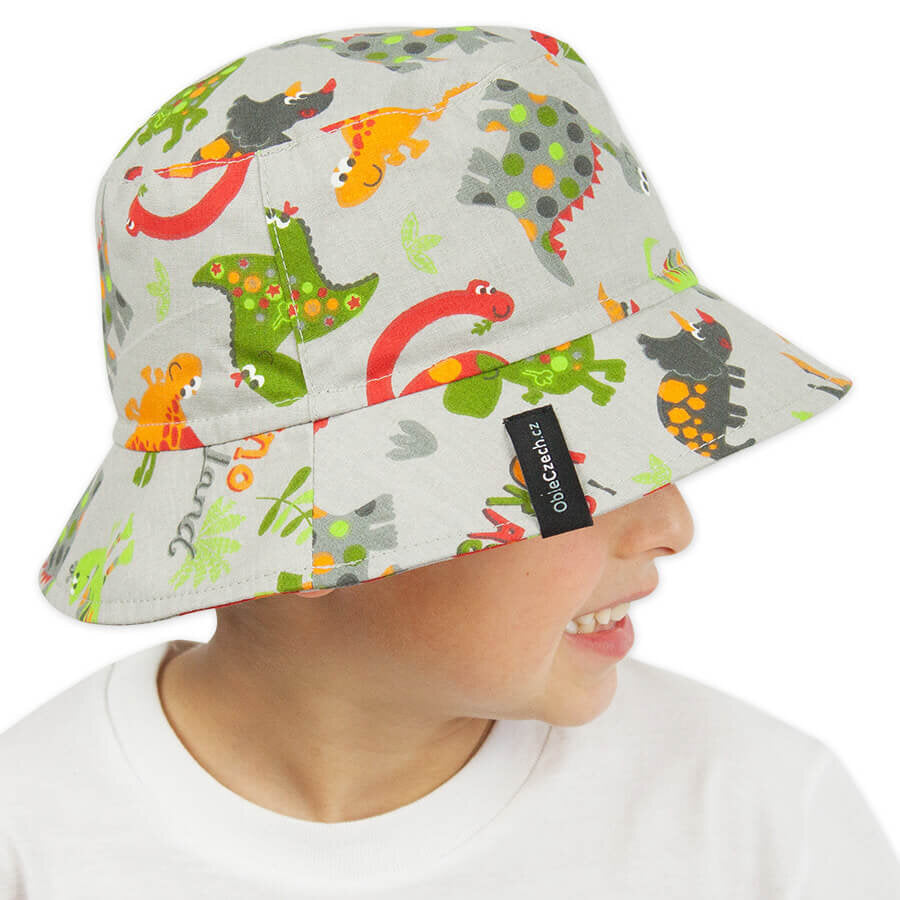 Klobouk šedý dinosauři