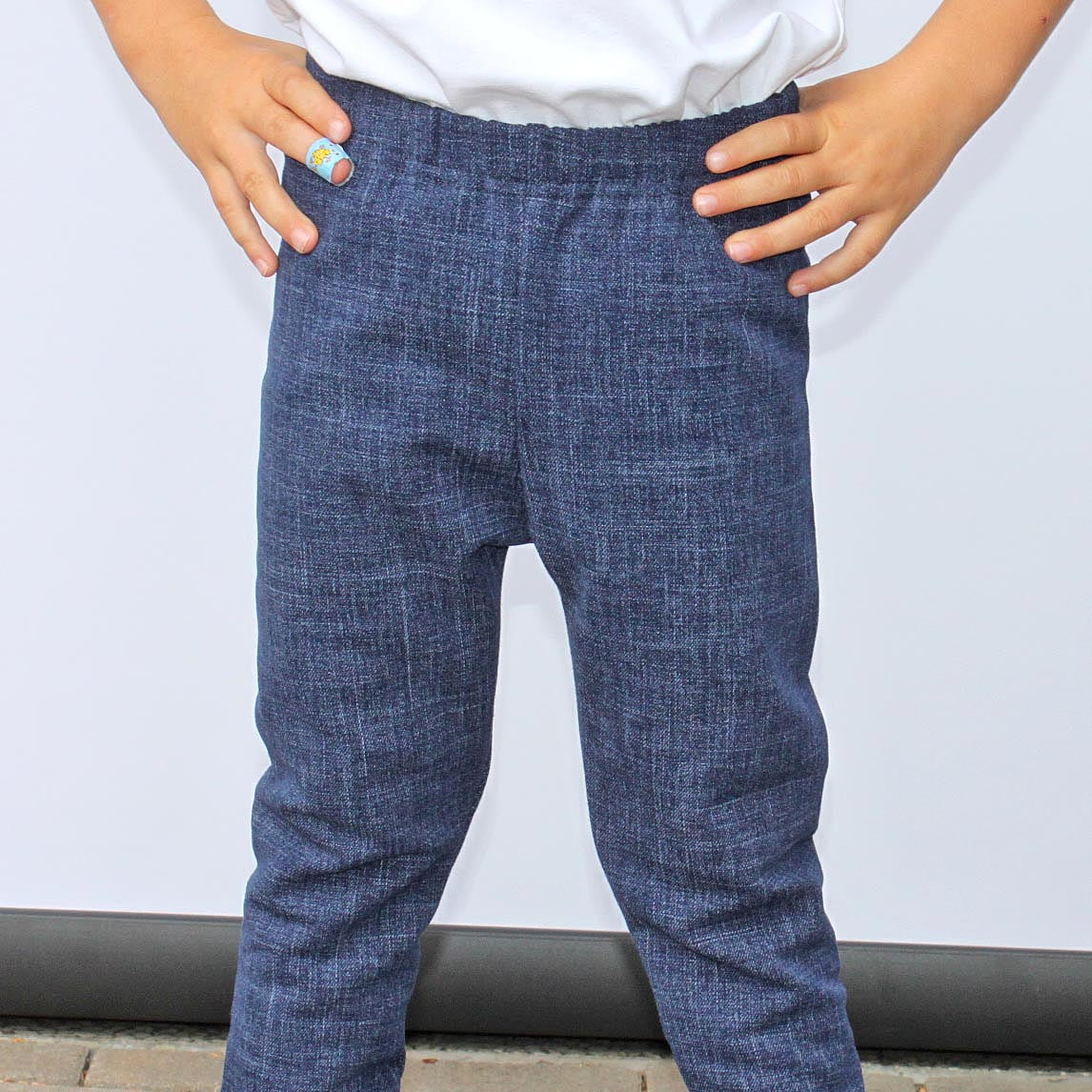 Legínové tepláky (spodky) tmavě modré denim