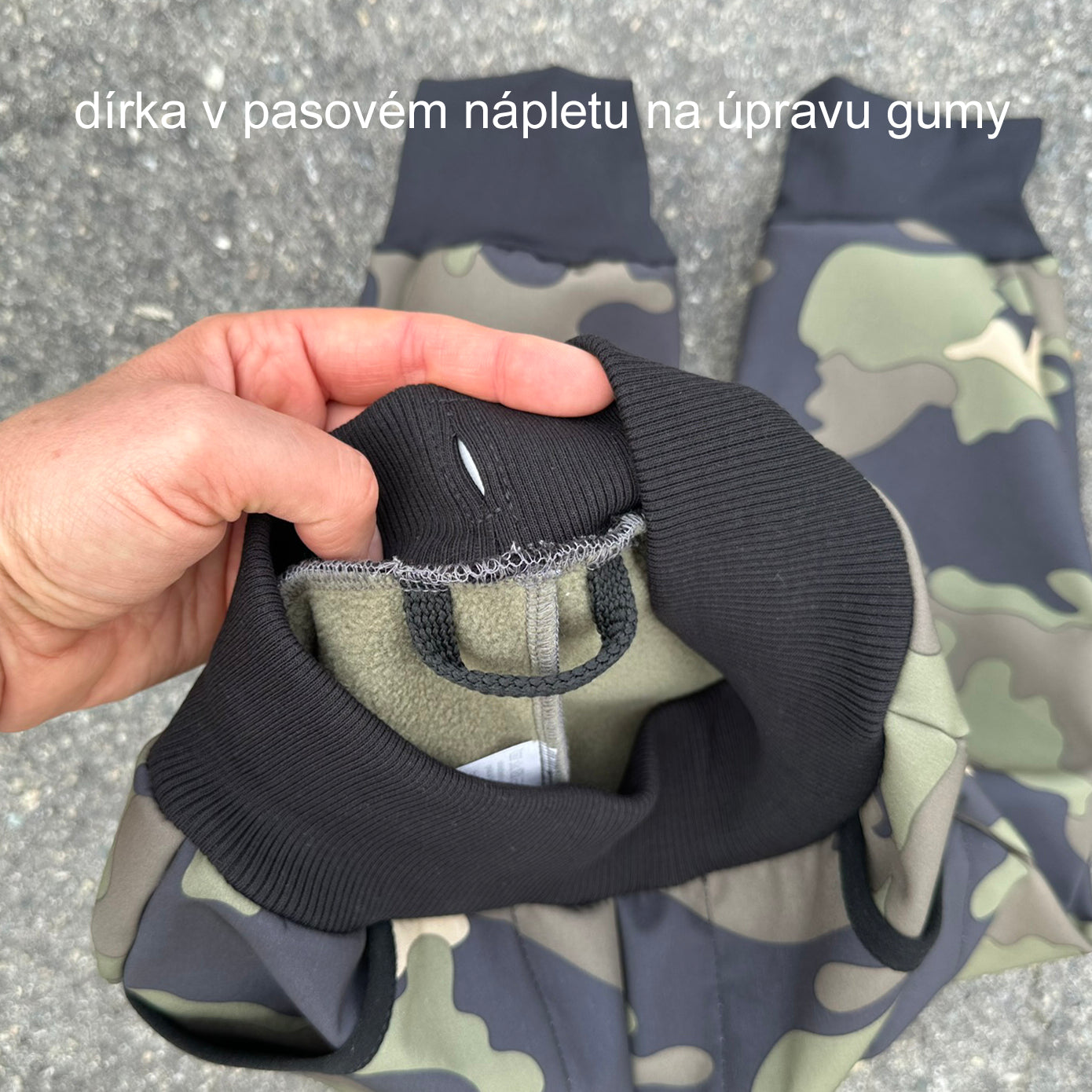 Zimní softshell kalhoty olivové maskáč