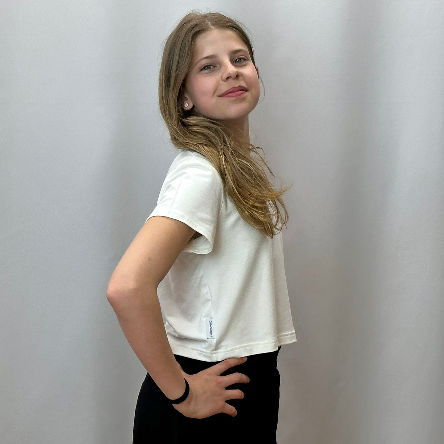 Crop top pro dívky jednobarevný