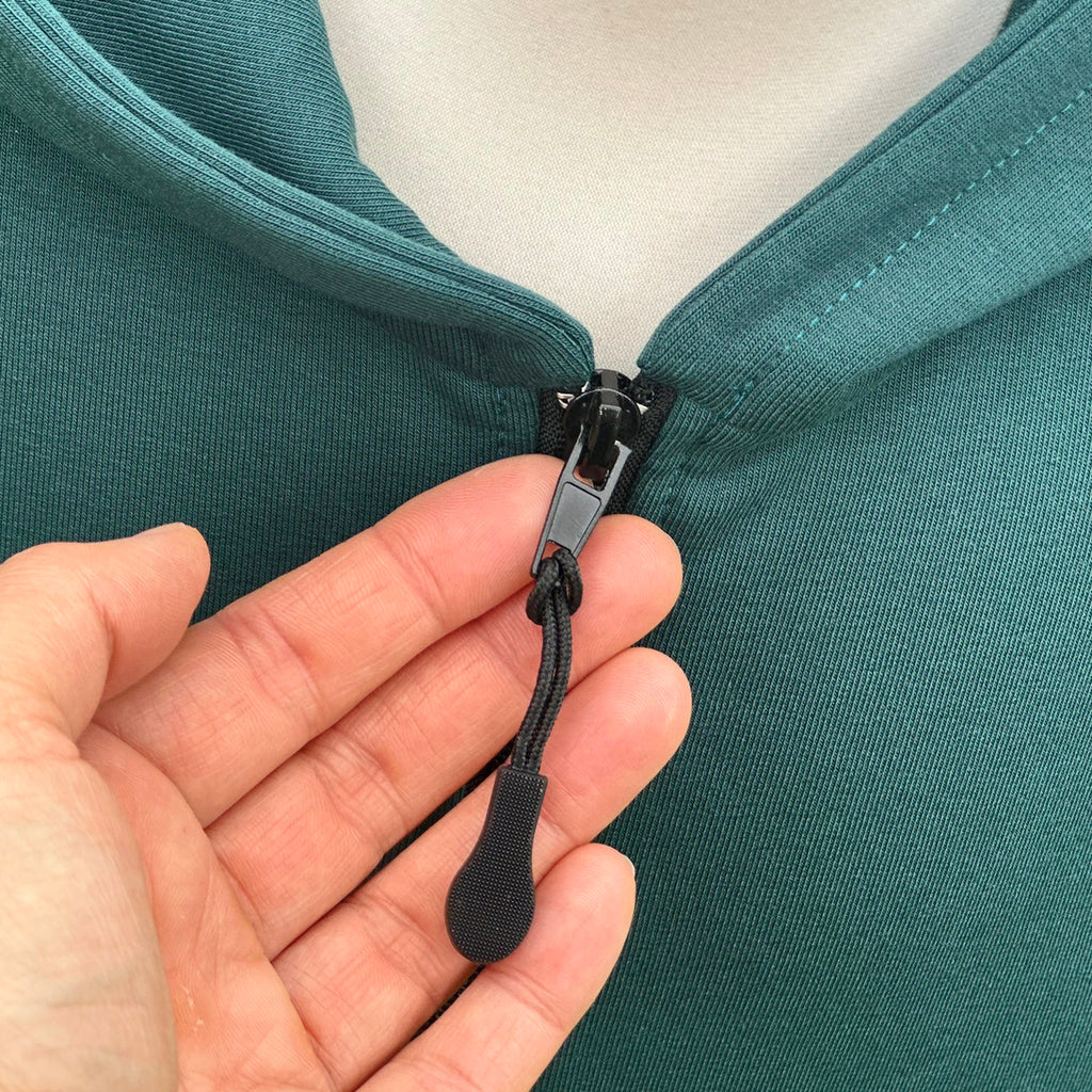 Mikina na zip tmavá smaragdová, chlapecká