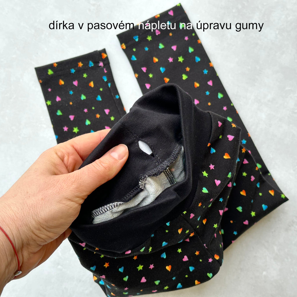Legíny černé hvězdičky a srdíčka