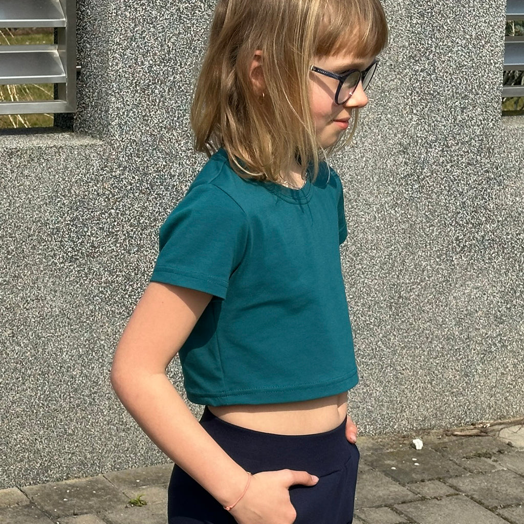 Crop top tmavě smaragdový