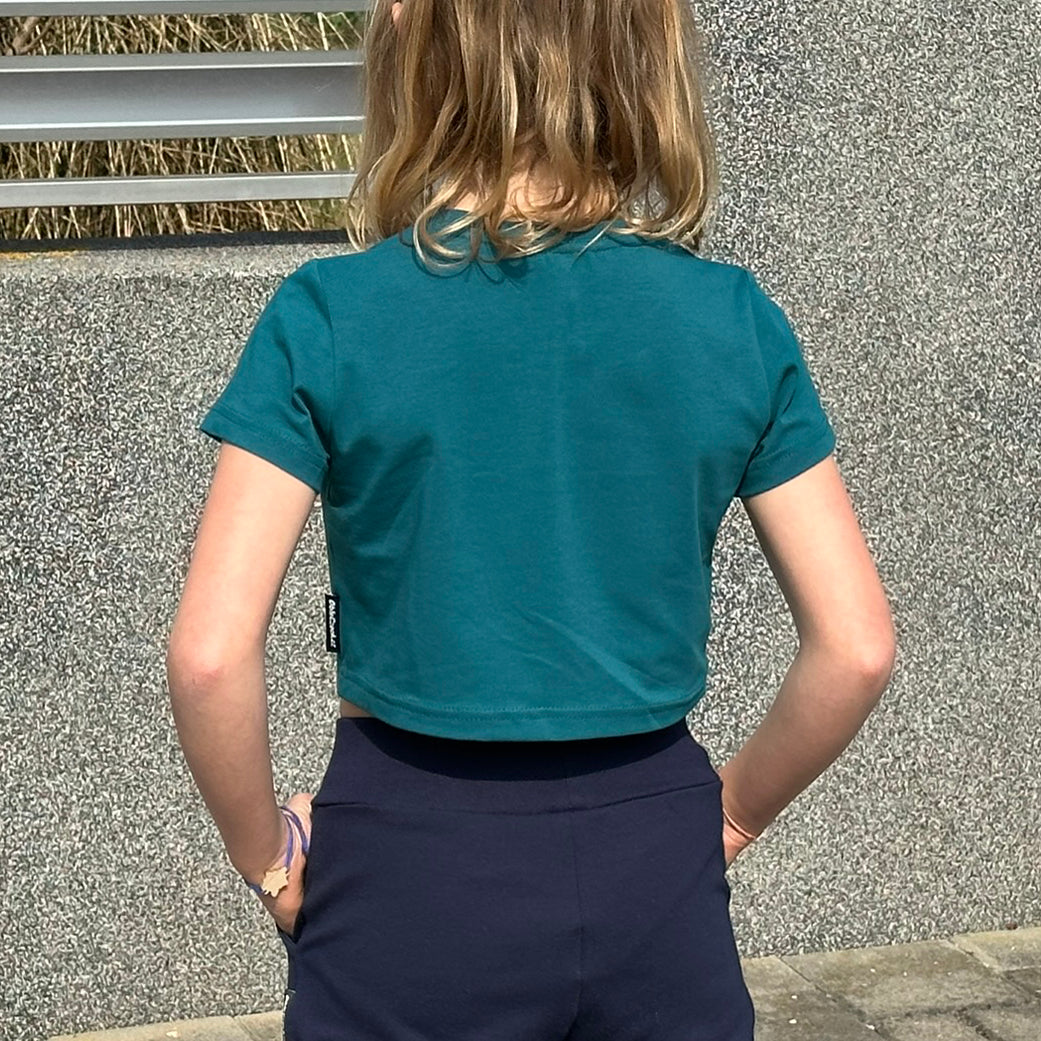 Crop top tmavě smaragdový
