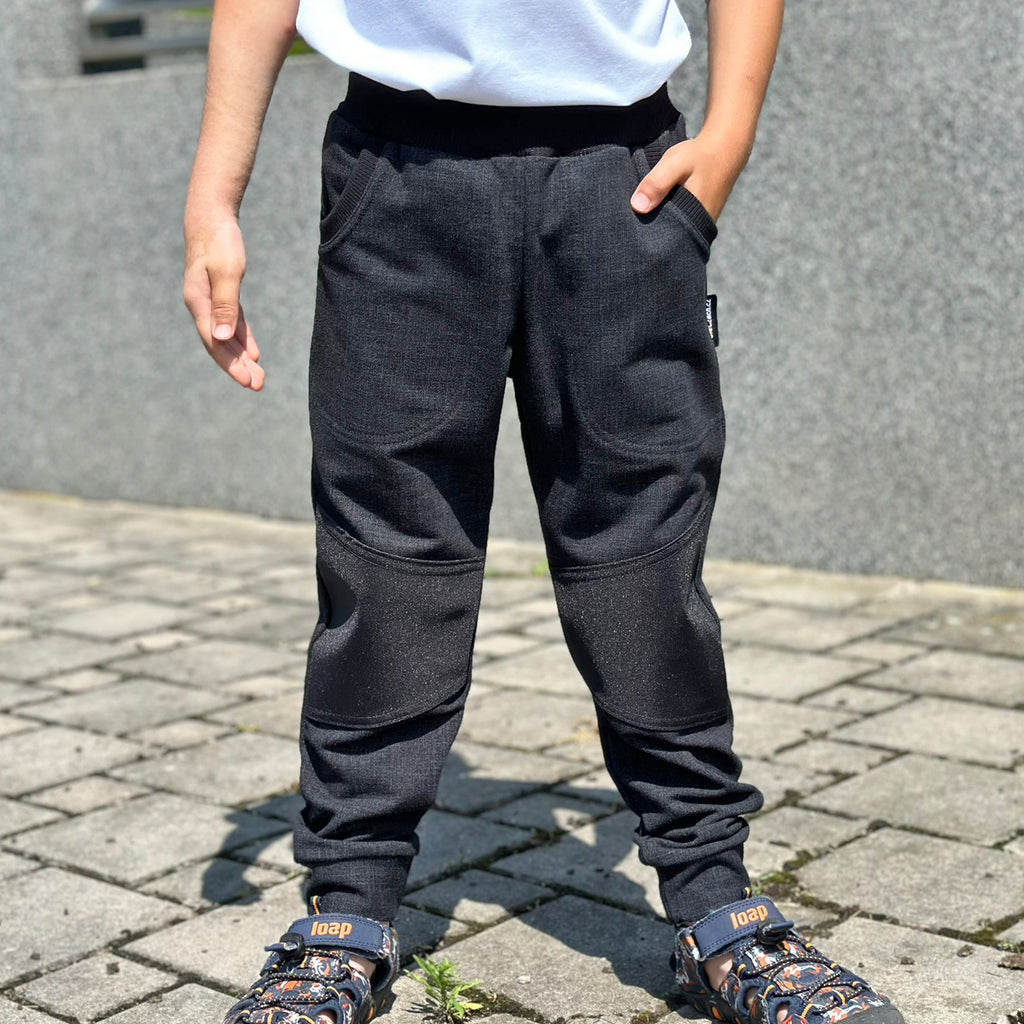 Tepláky černé denim