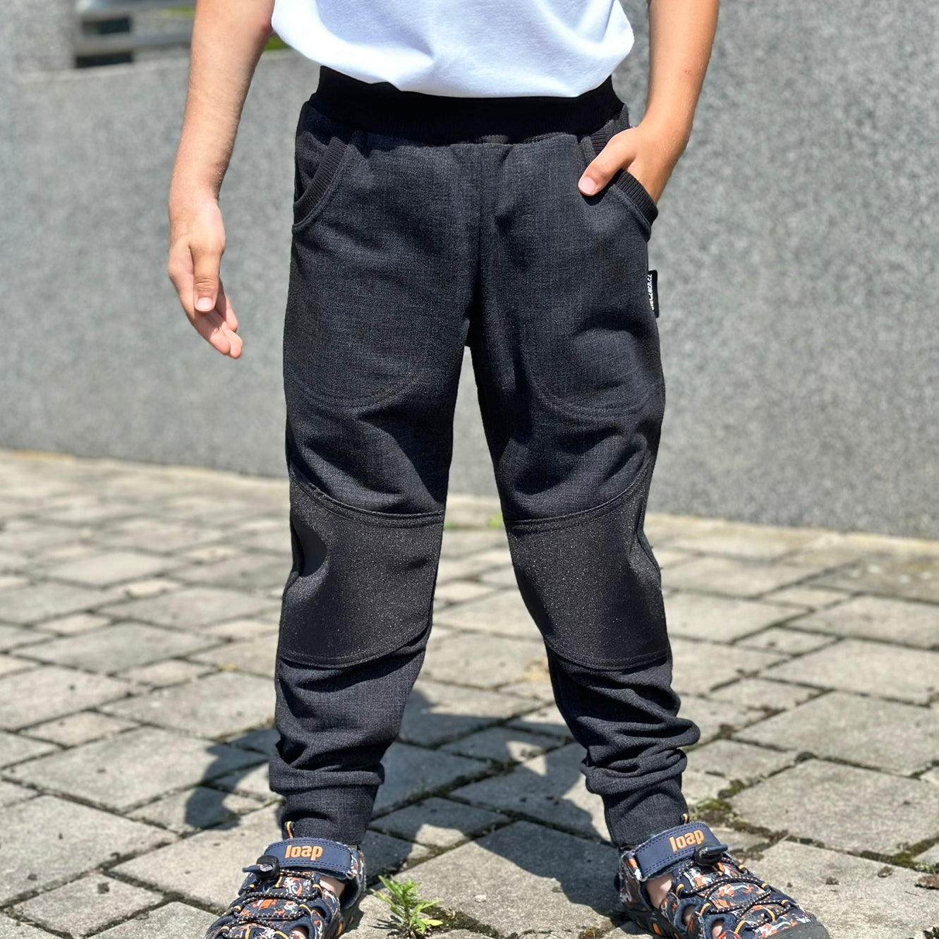 Tepláky černé denim