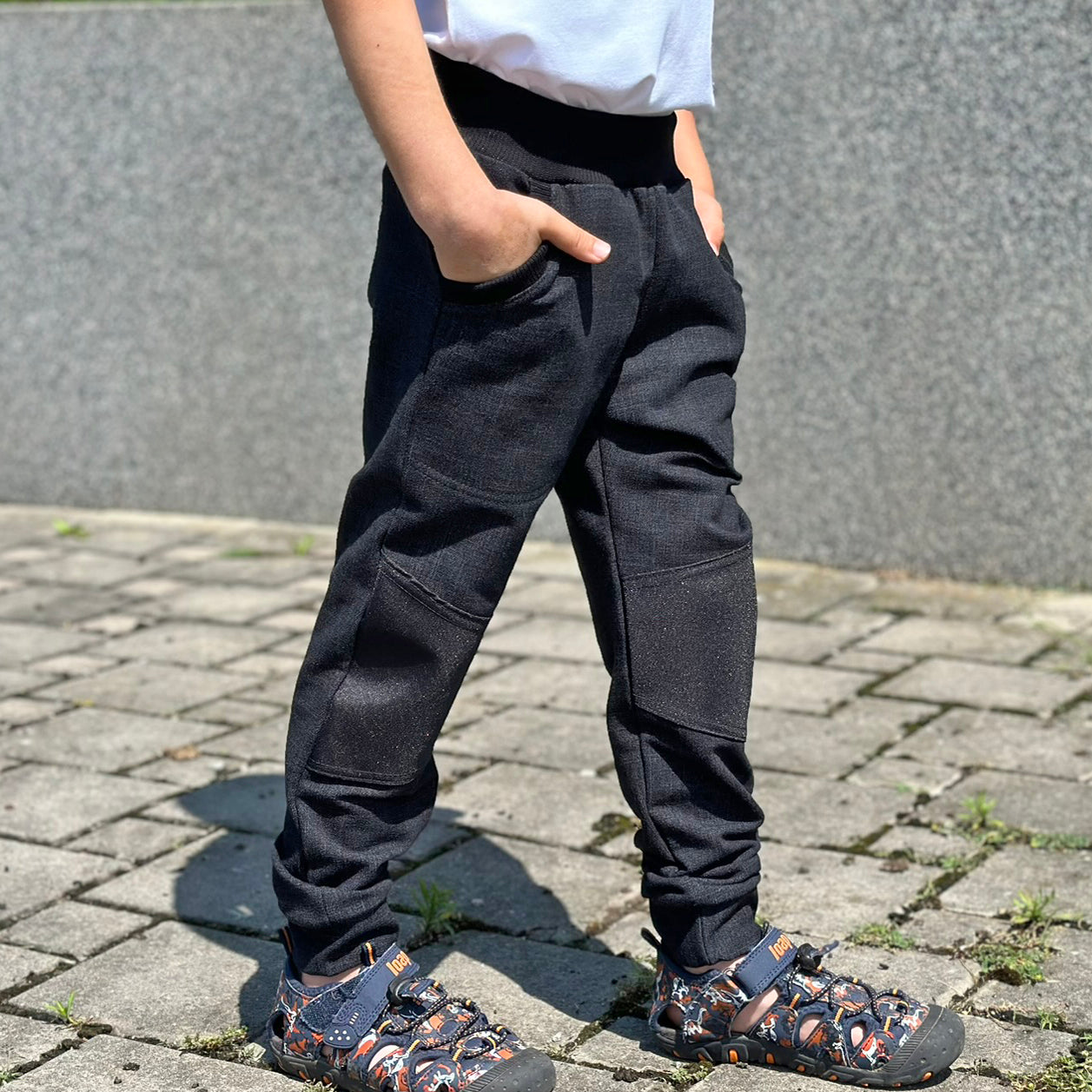 Tepláky černé denim