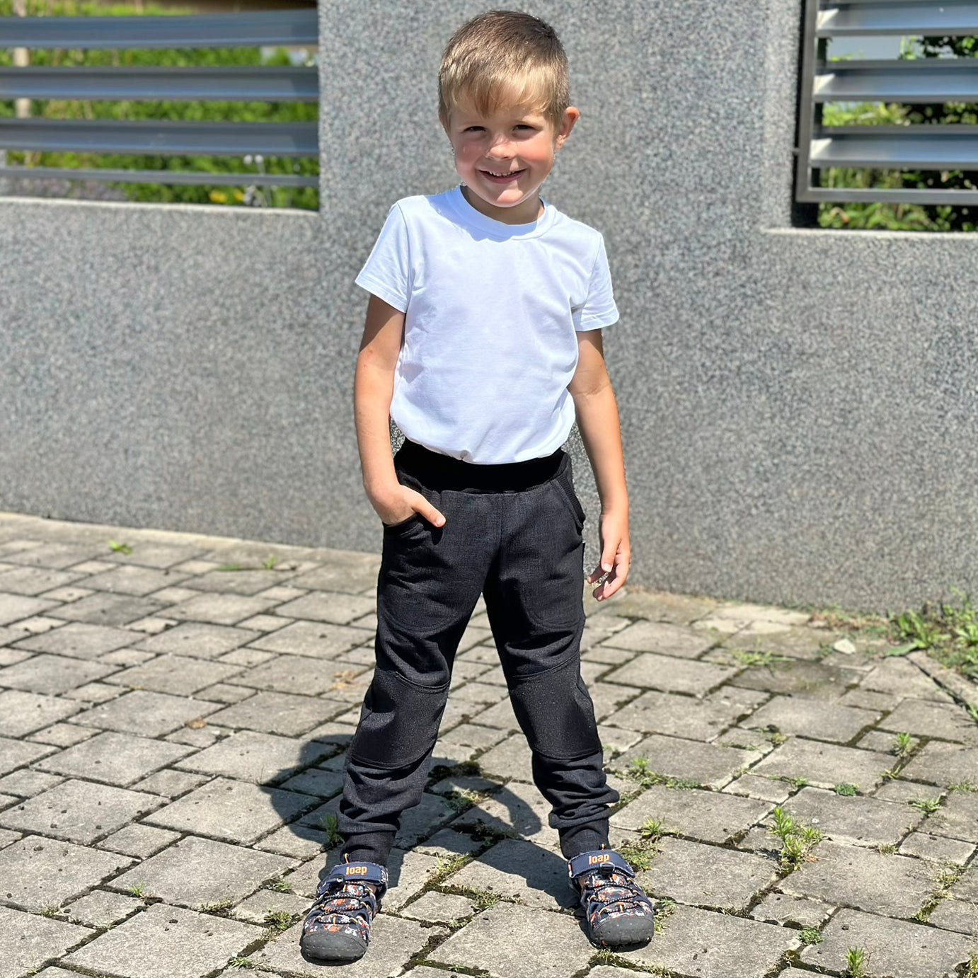 Tepláky černé denim