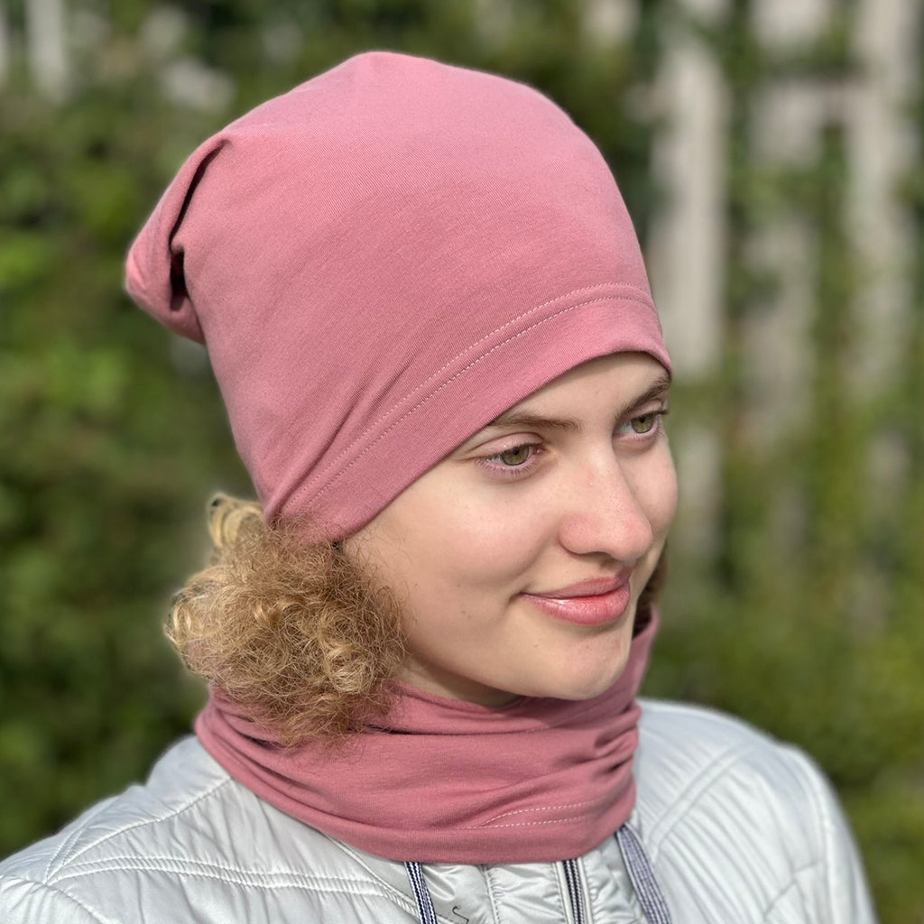 Jarní/podzimní čepice starorůžová Ada