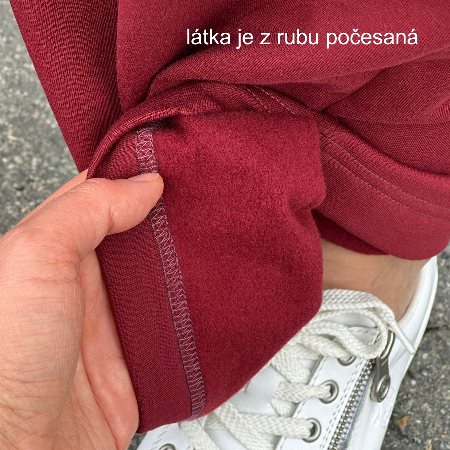 Tepláky Paris široké nohavice vínové