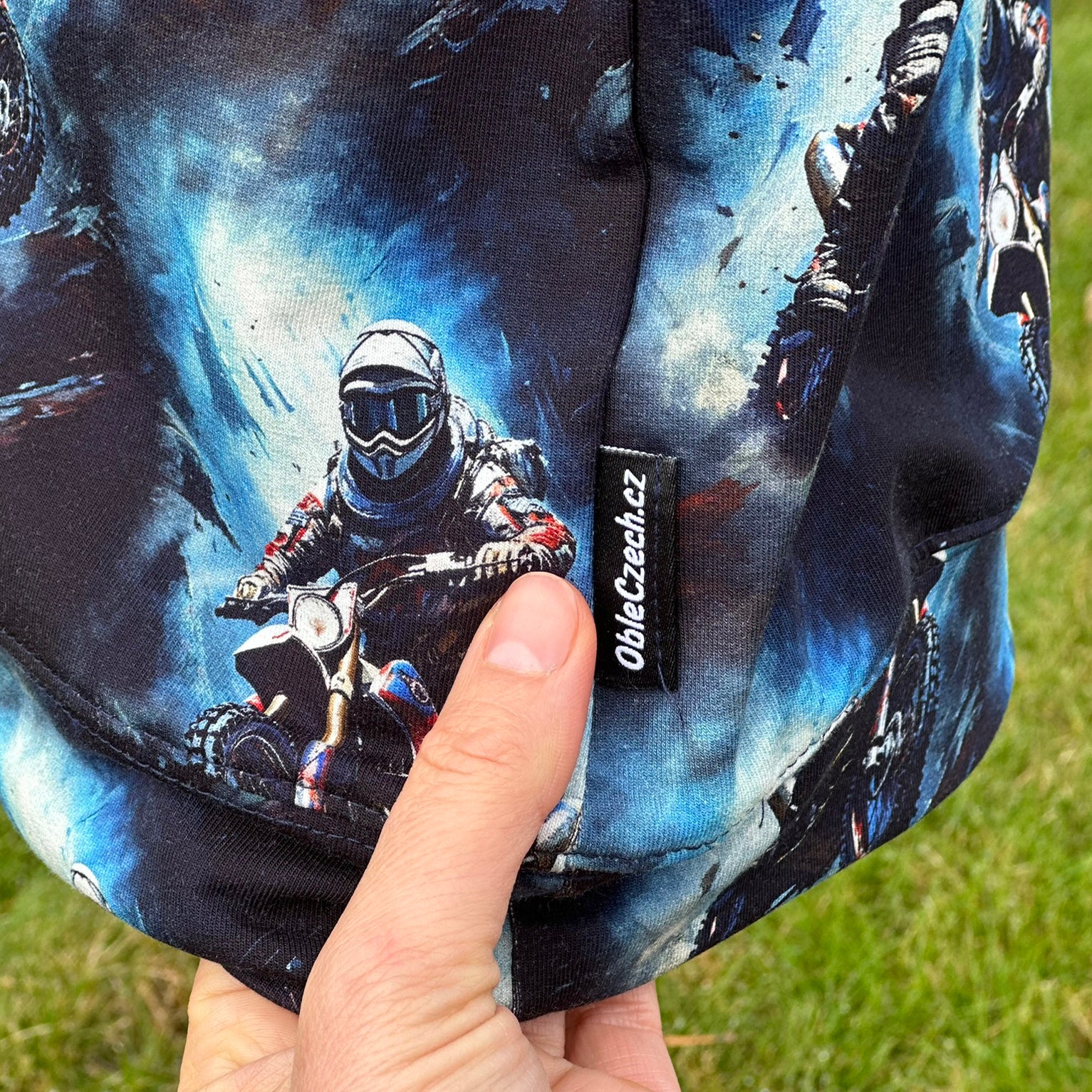 Mikina tmavě modrá motorky