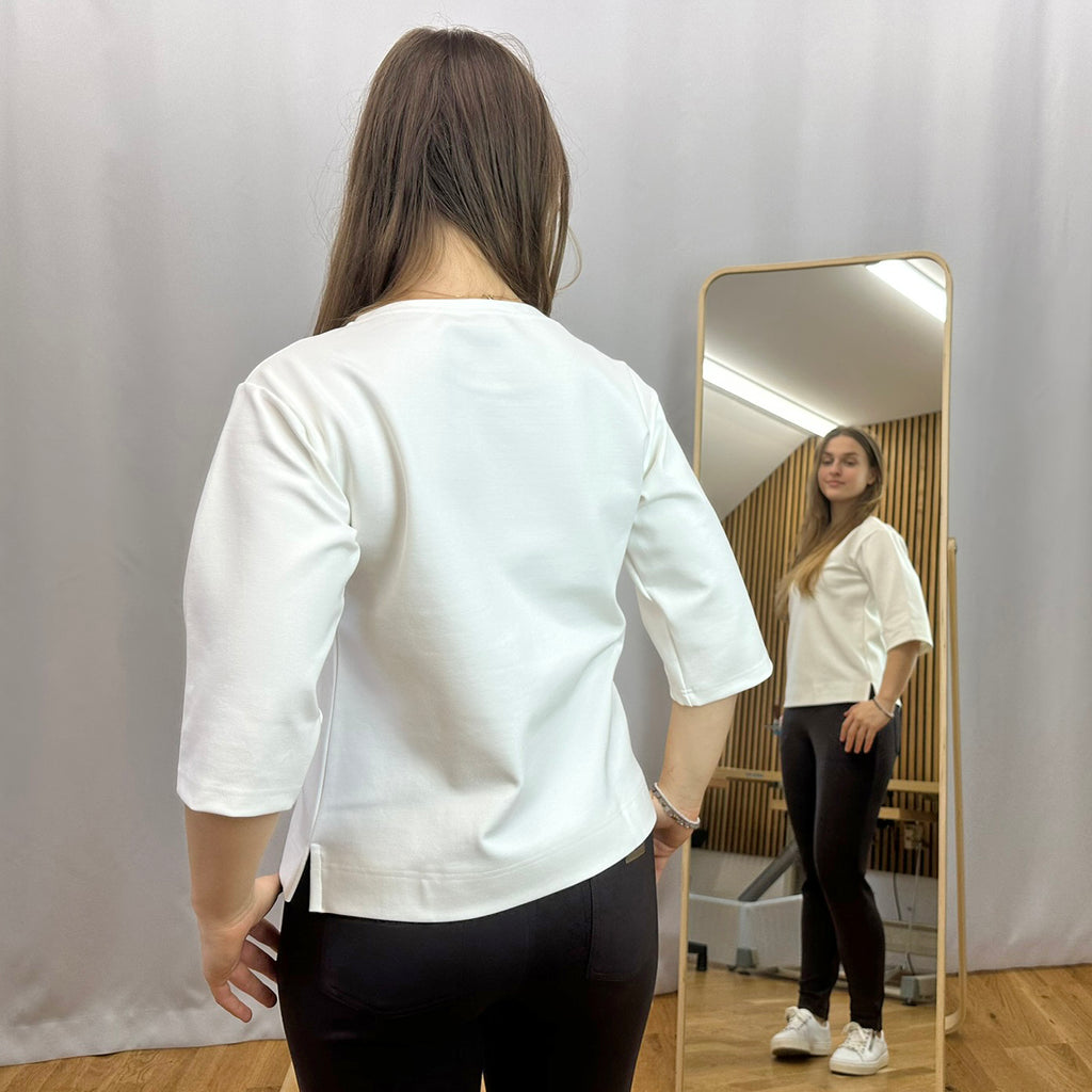 Dámské jednobarevné triko s 3/4 rukávem
