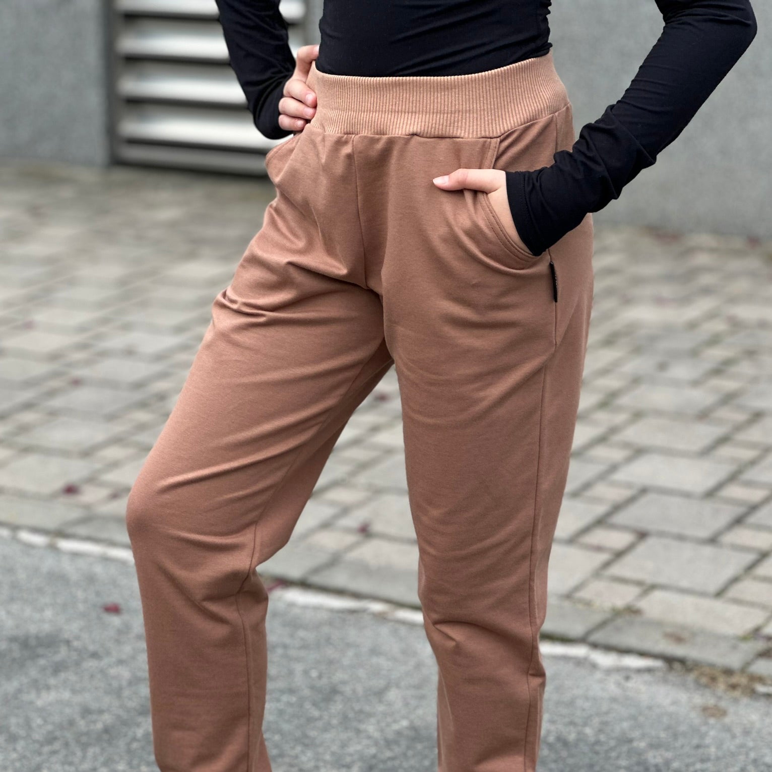 Tepláky Walk světle hnědé