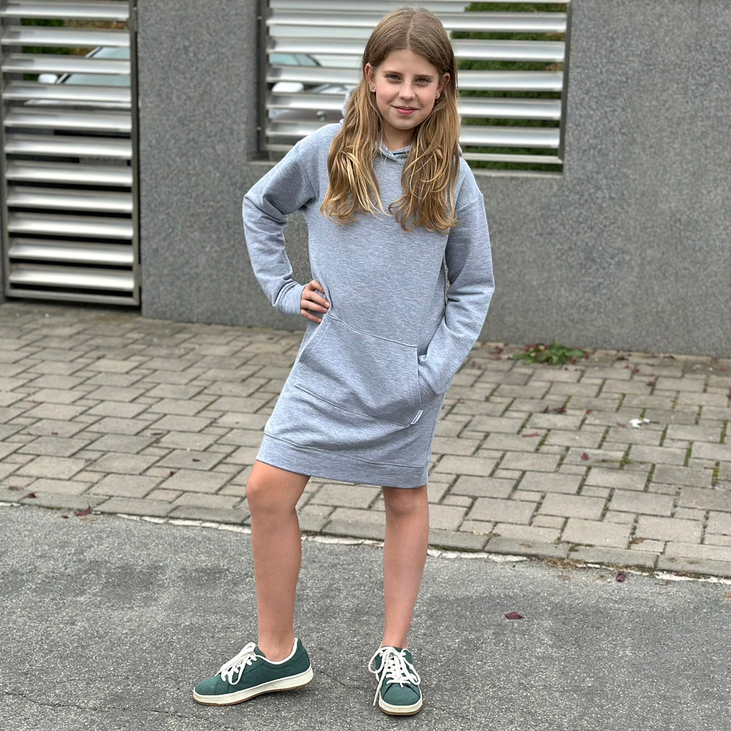Mikinové šaty Daniela světle šedý melír