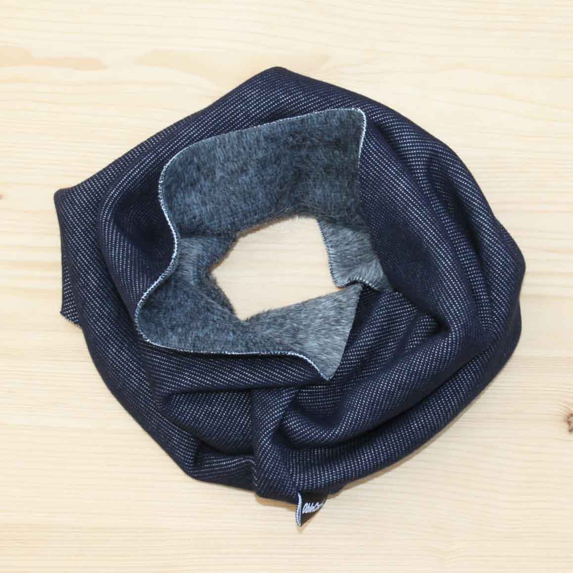 Zimní nákrčník tmavě modrý denim