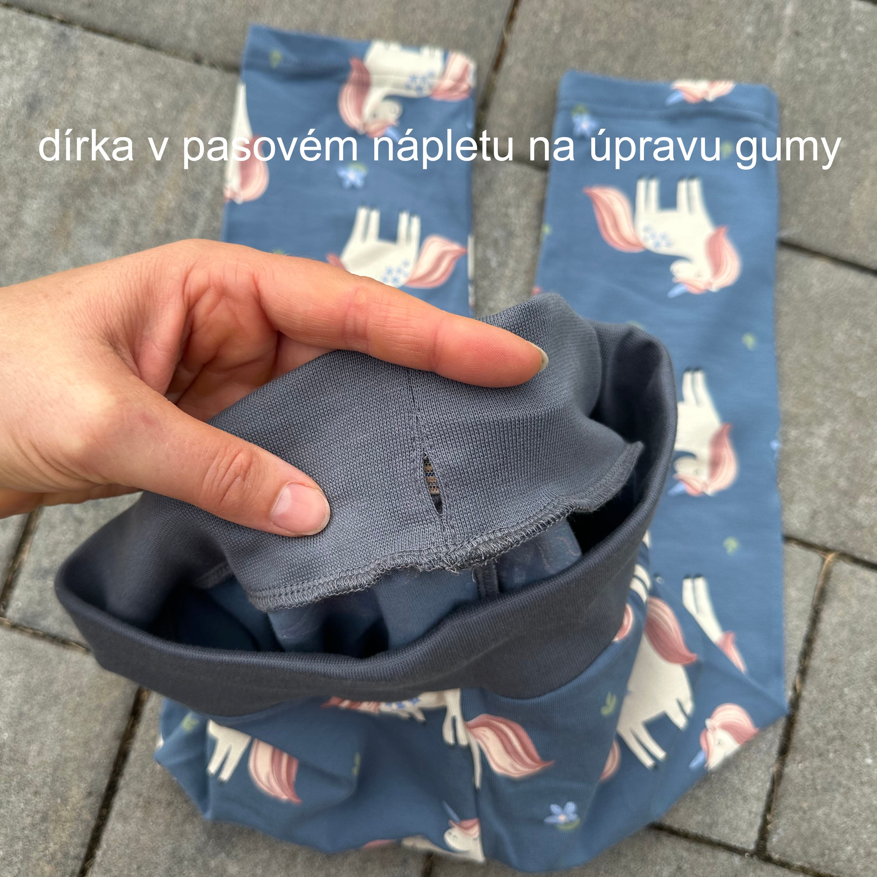 Legíny džínově modré s jednorožci