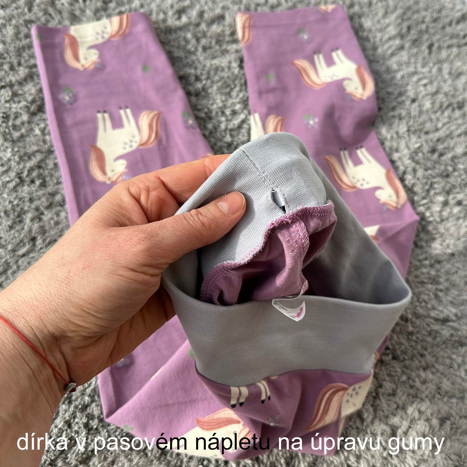 Legíny fialkové s jednorožci