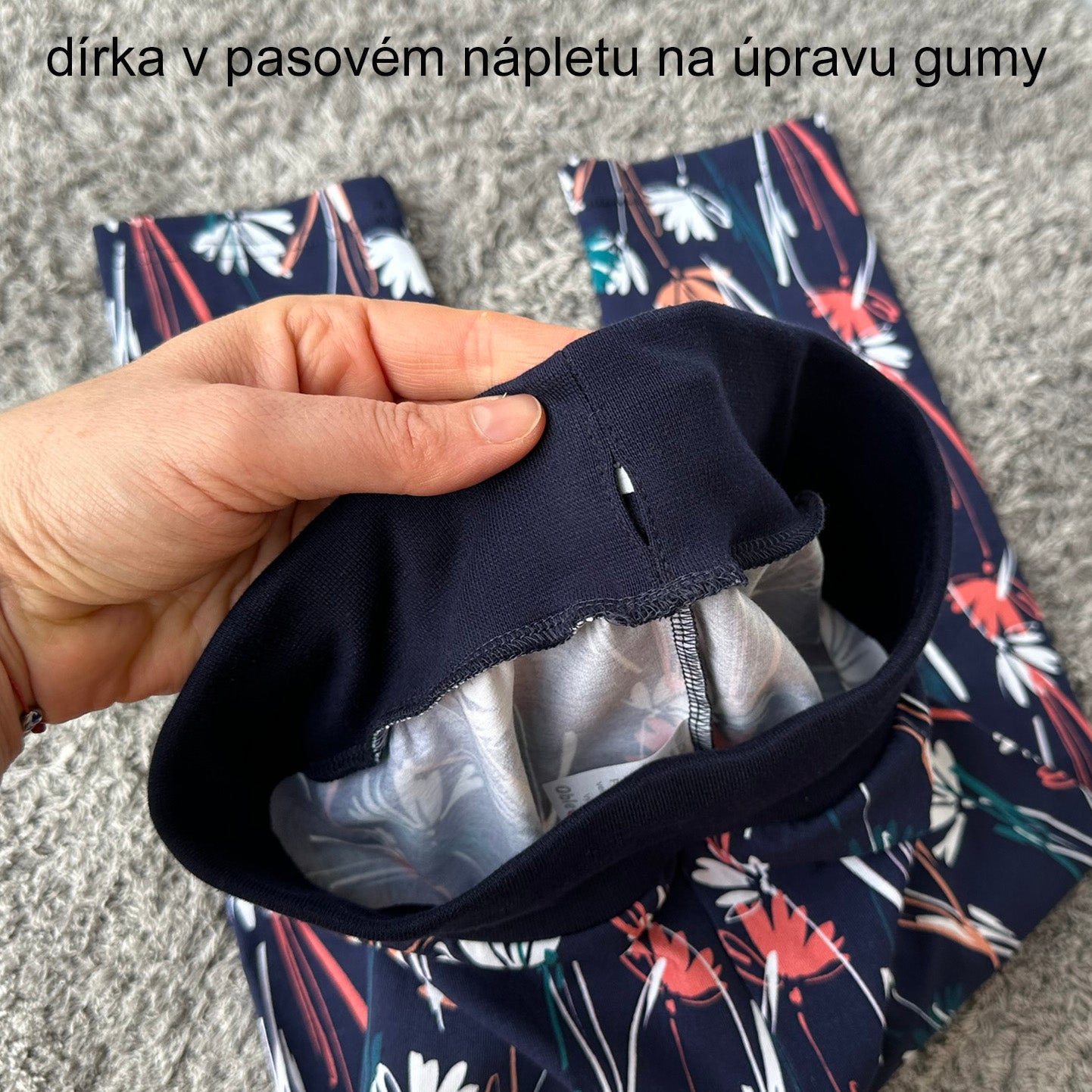 Legíny tmavě modré kopretiny