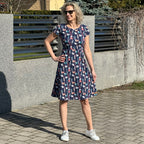 Šaty Audry tmavě modré kopretiny
