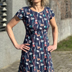 Šaty Audry tmavě modré kopretiny