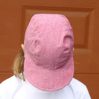 Kšiltovka růžová lněný vzhled