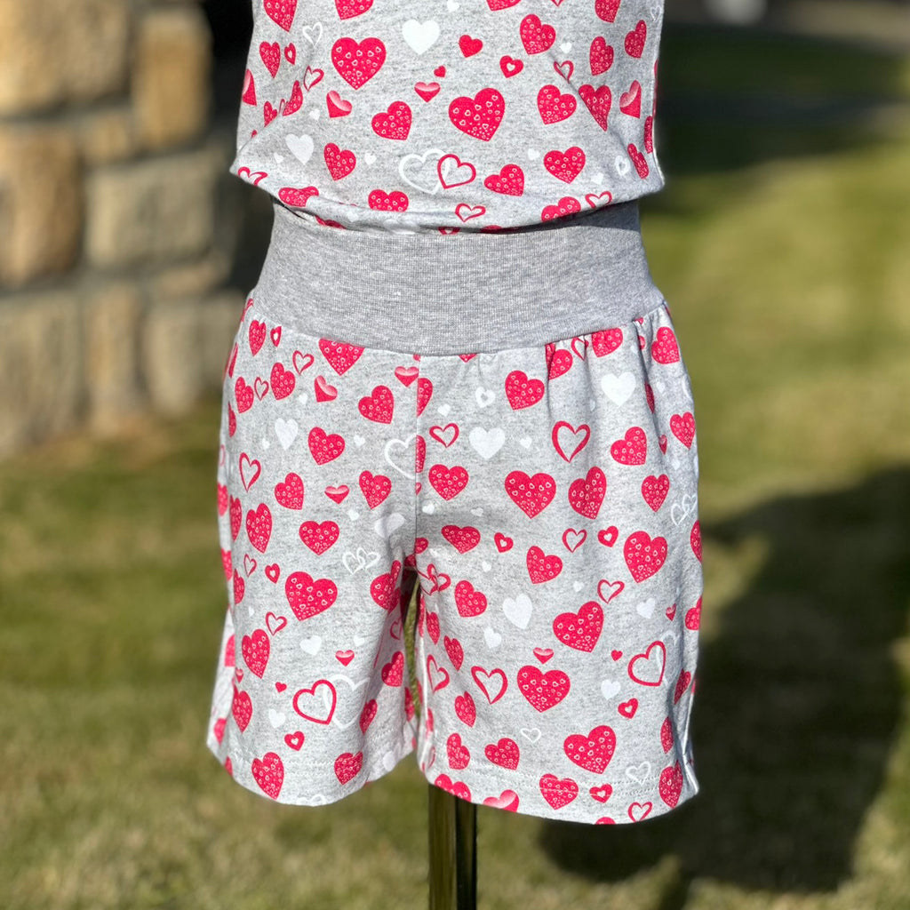 Bavlněné krátké pyžamo dívčí vzorované