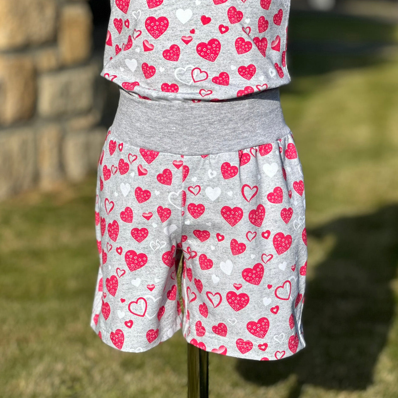 Bavlněné krátké pyžamo dívčí vzorované