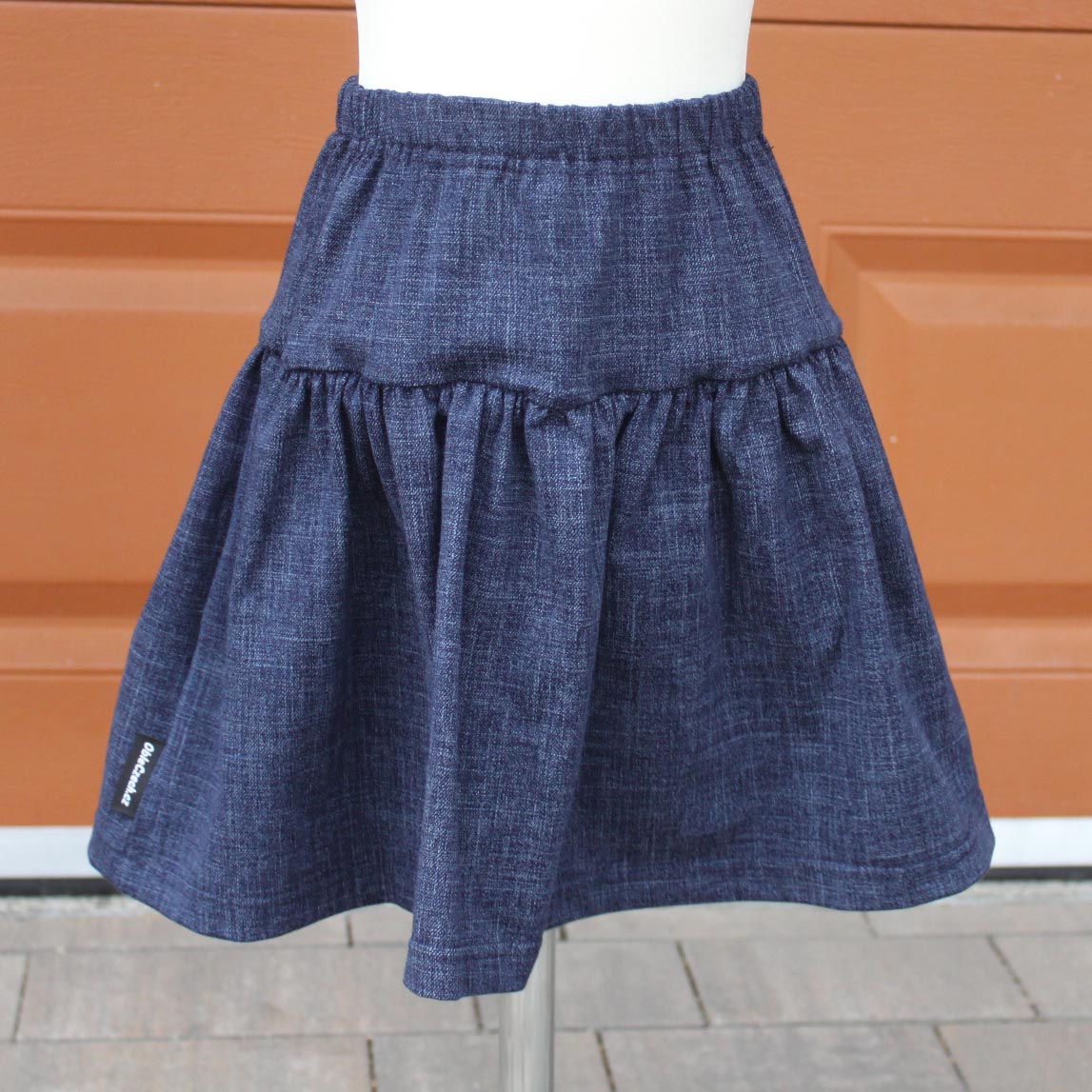 Sukně s kanýrem tmavě modrá denim
