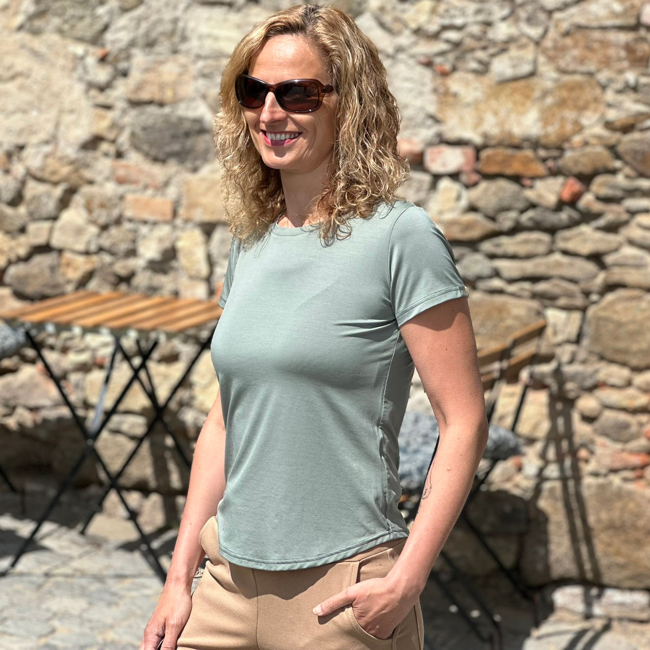 Tričko Zoe dusty green