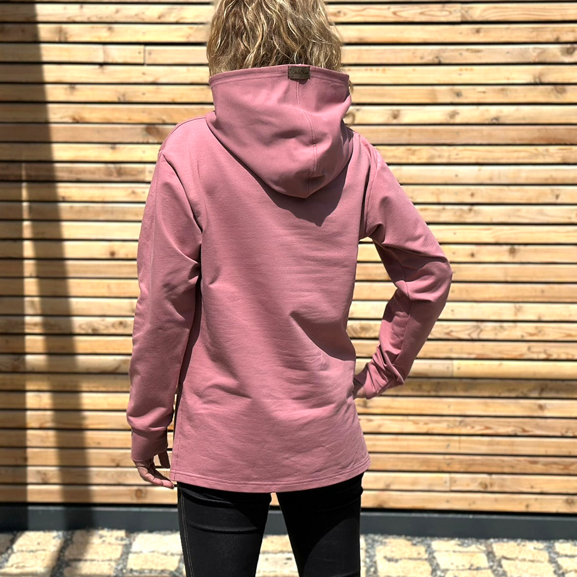 Mikina Merch starorůžová s rozparky
