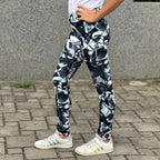 Fitness legíny černobílé