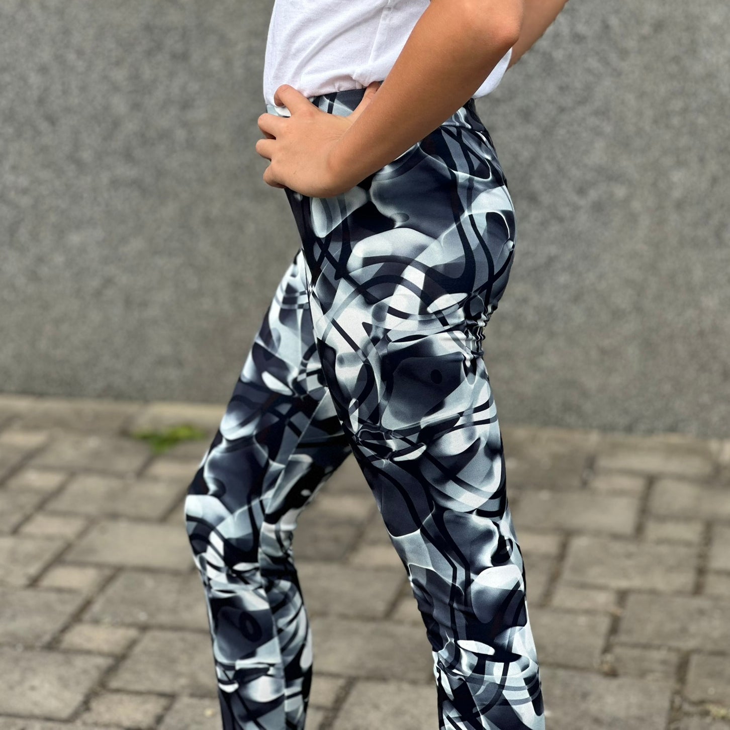Fitness legíny černobílé