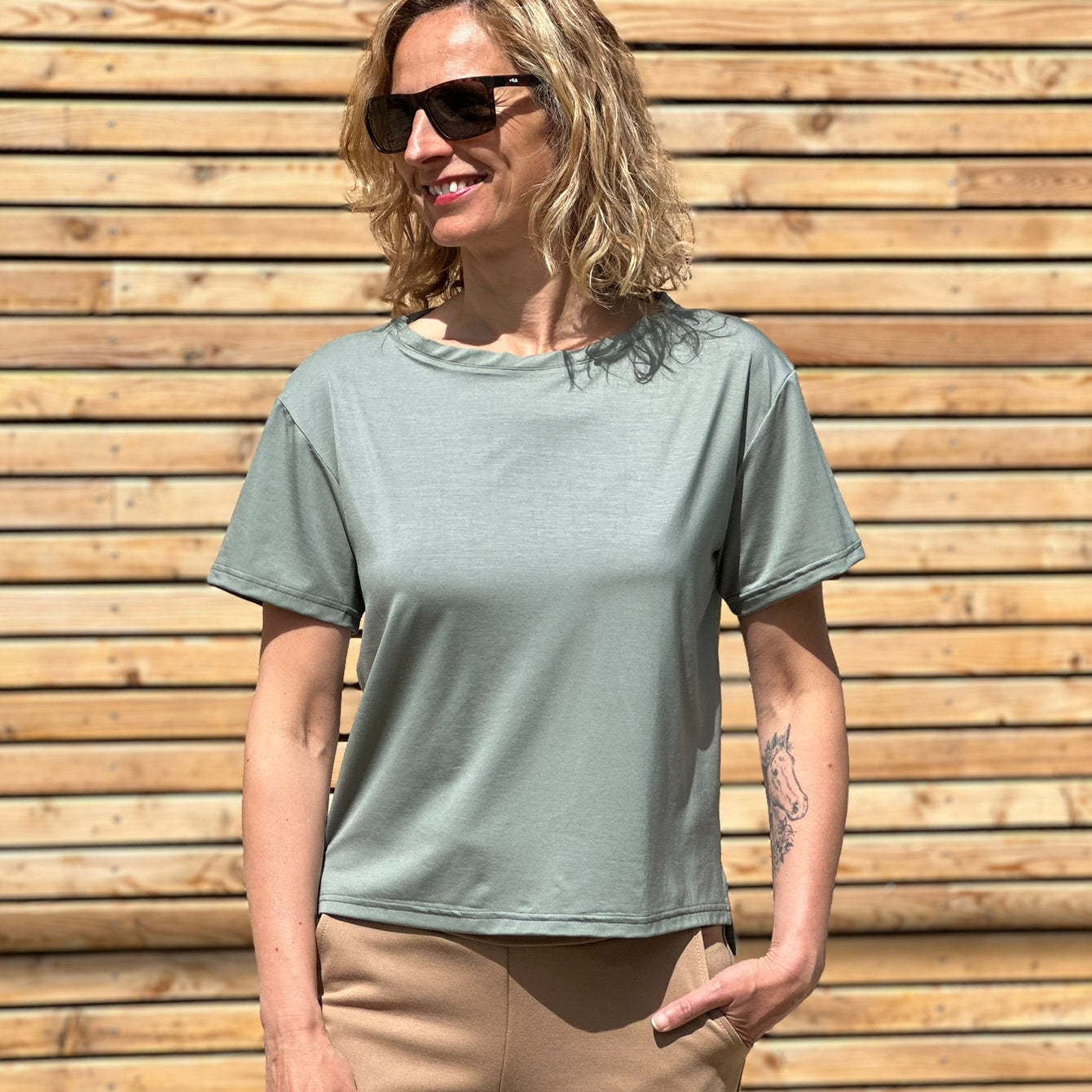 Tričko Fénix dusty green
