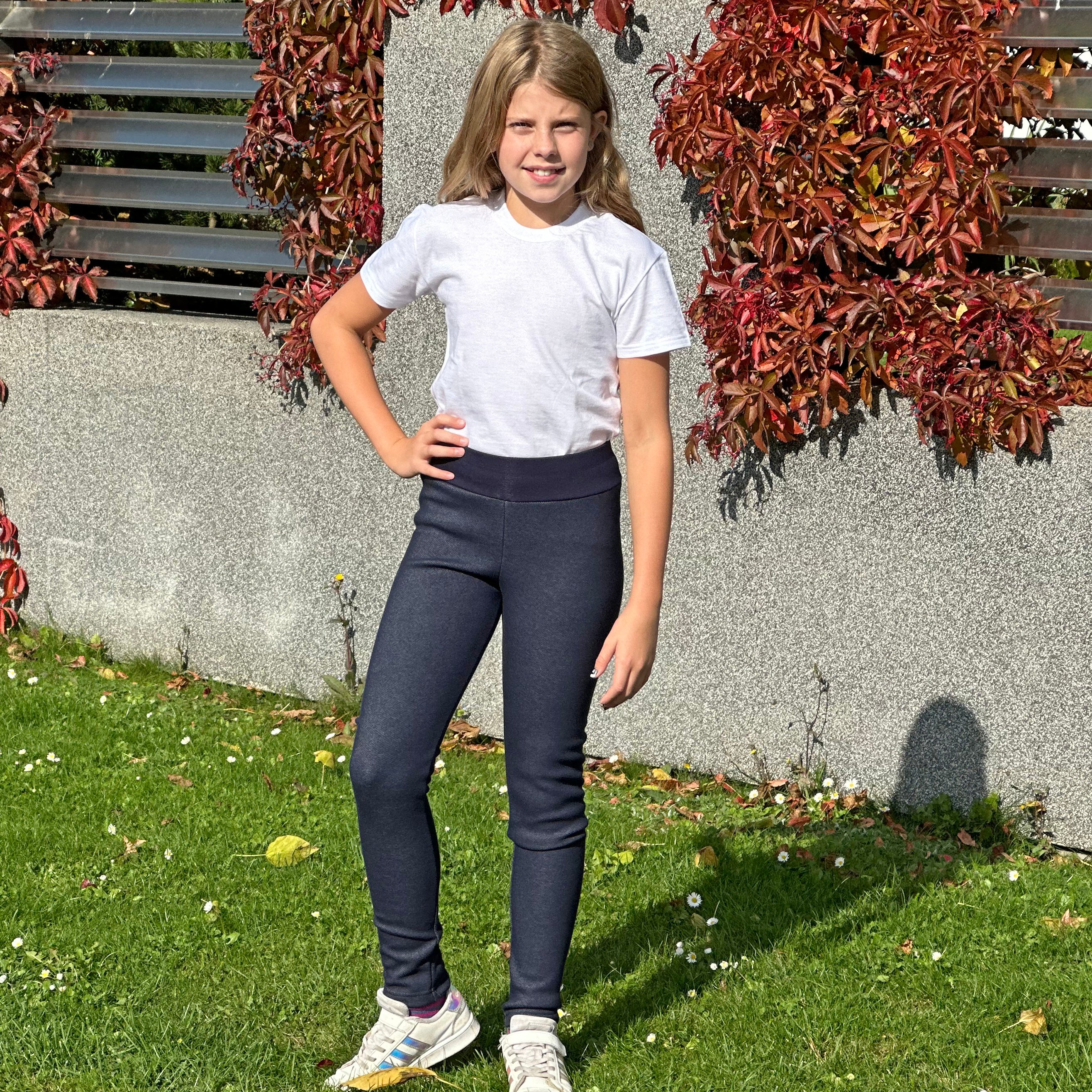 Zimní legíny tmavě modré denim