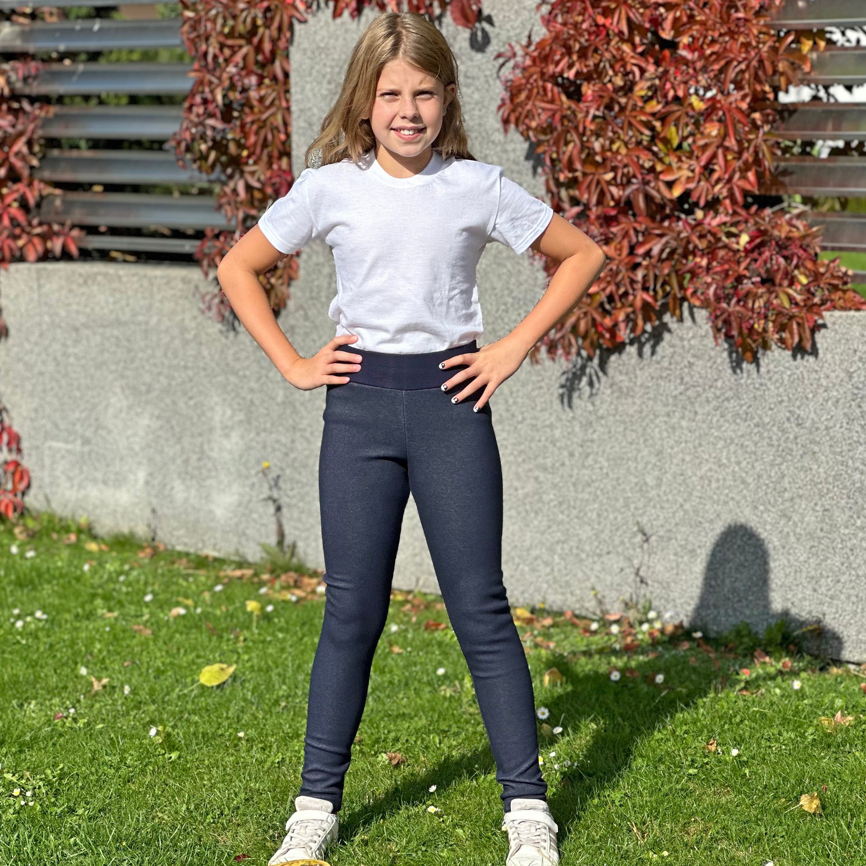 Zimní legíny tmavě modré denim