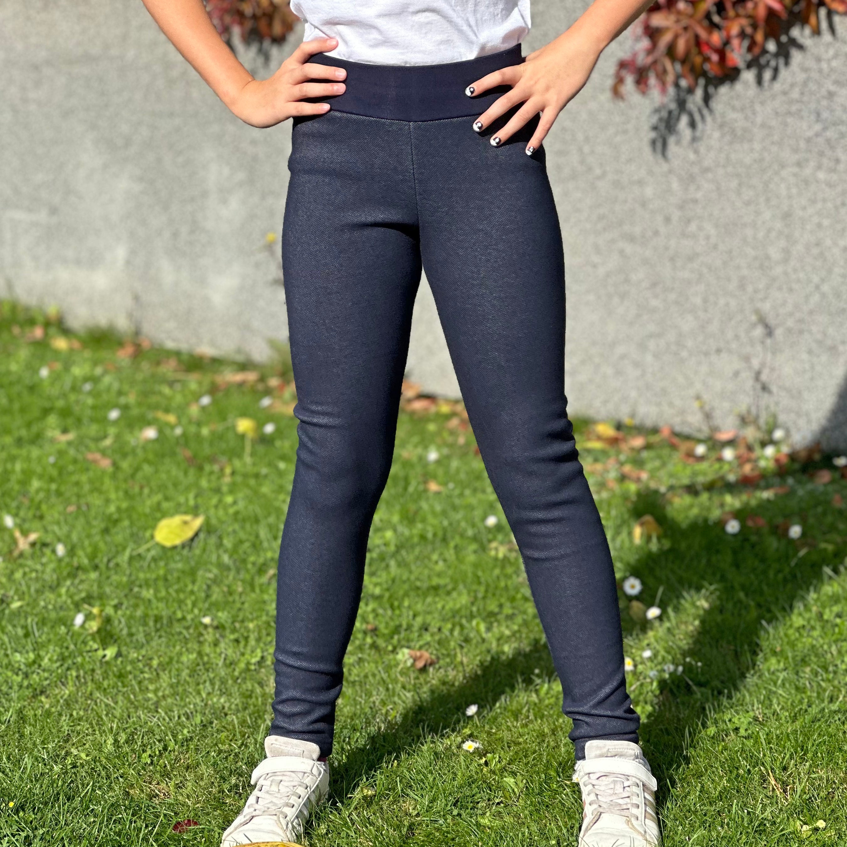 Zimní legíny tmavě modré denim