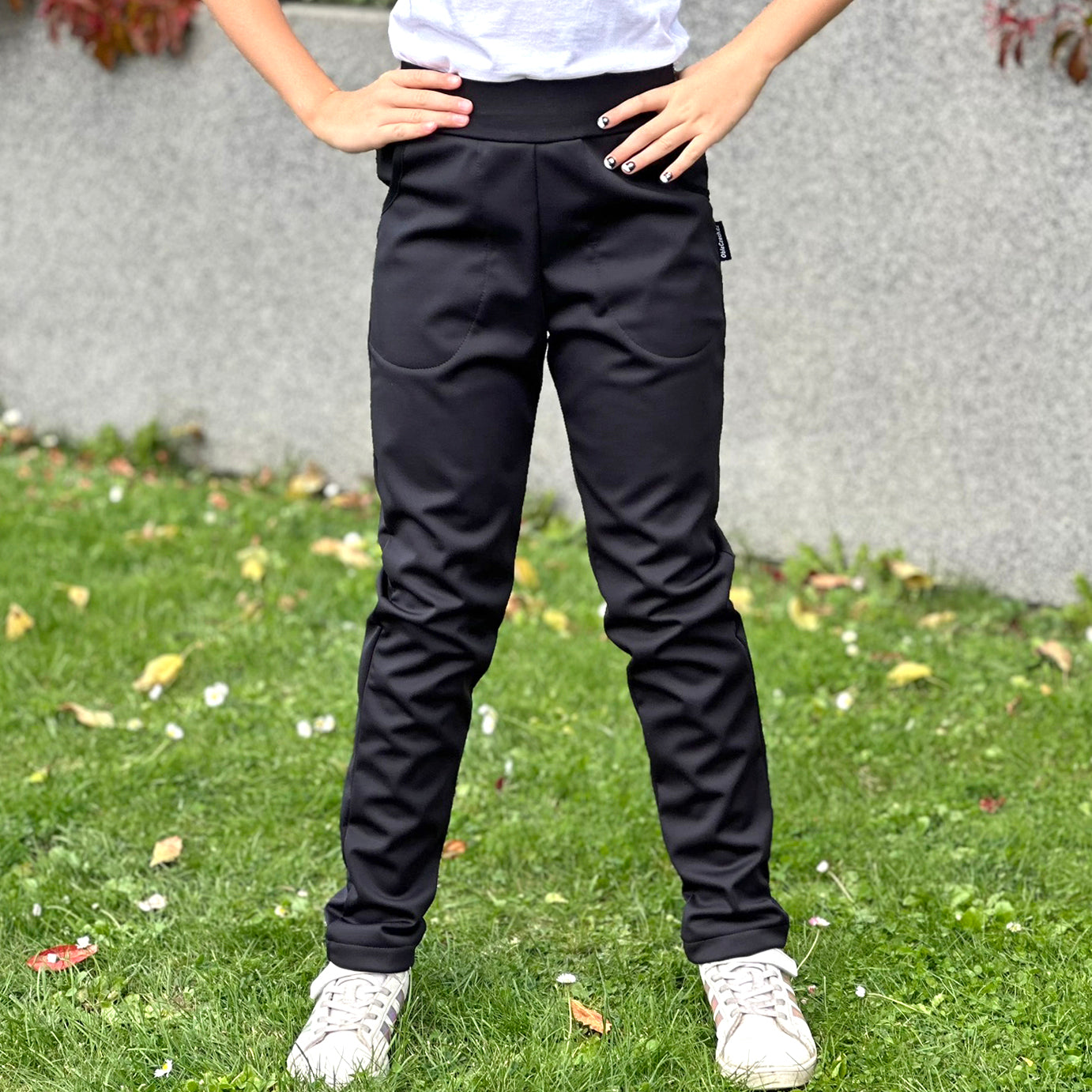 Legínové softshell kalhoty černé