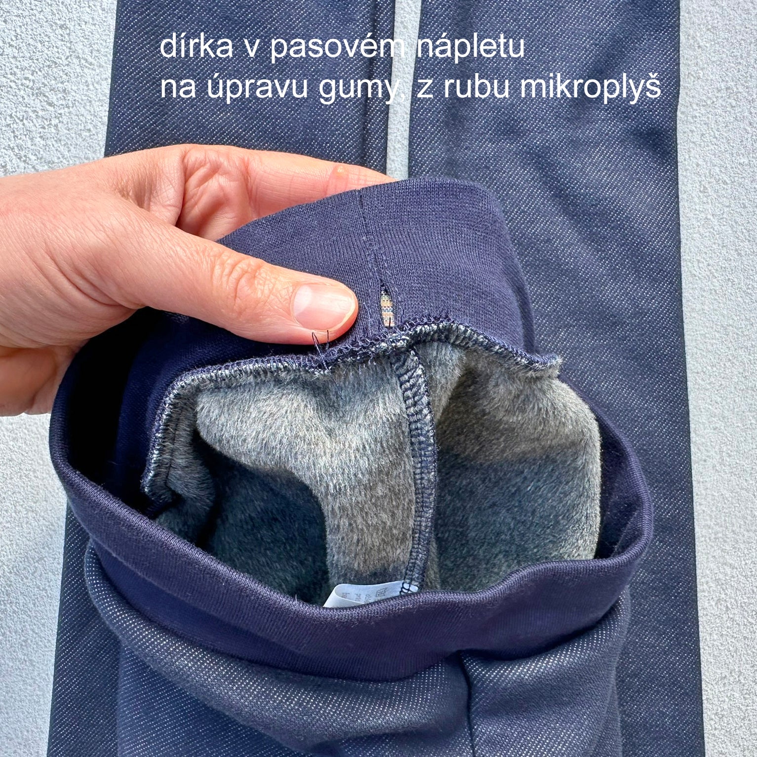 Zimní legíny tmavě modré denim