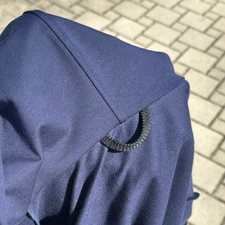Pánská mikina na zip s kapucí tmavě modrá