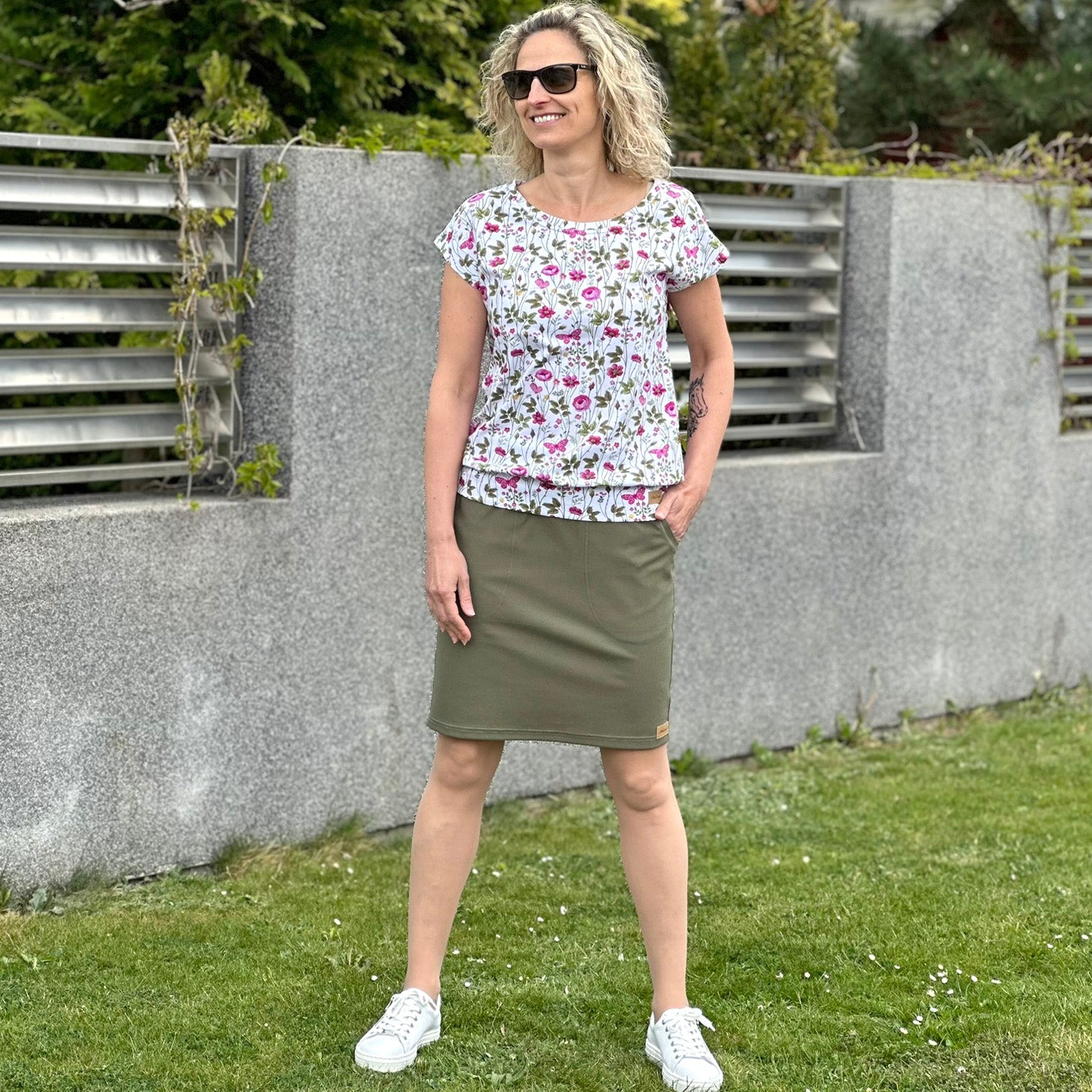 Sukně Easy olivová denim