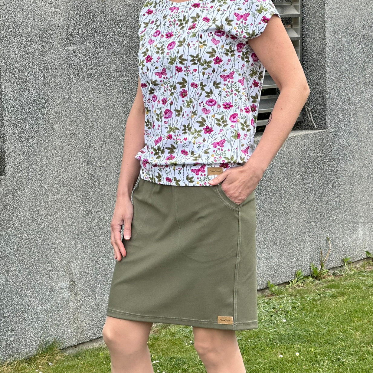 Sukně Easy olivová denim