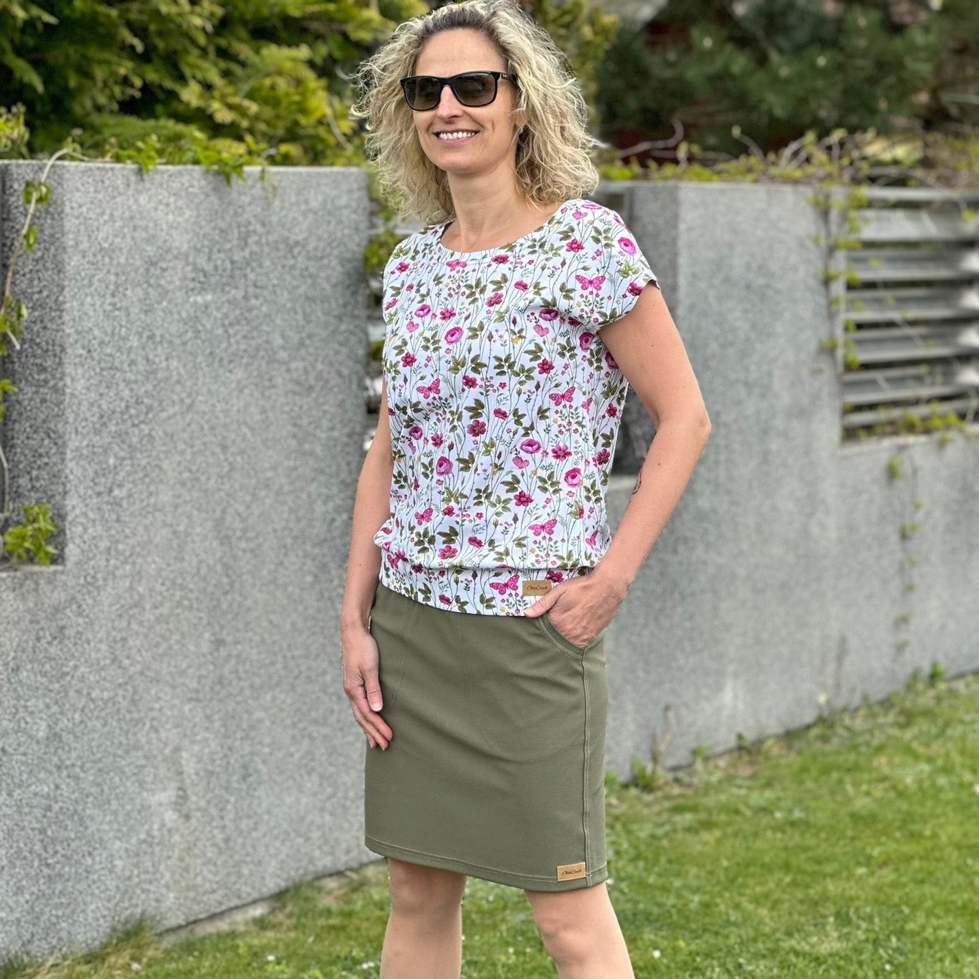 Sukně Easy olivová denim
