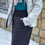 Černé zimní široké kalhoty softshell