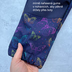 Zimní softshell kalhoty tmavě modré s motýlky