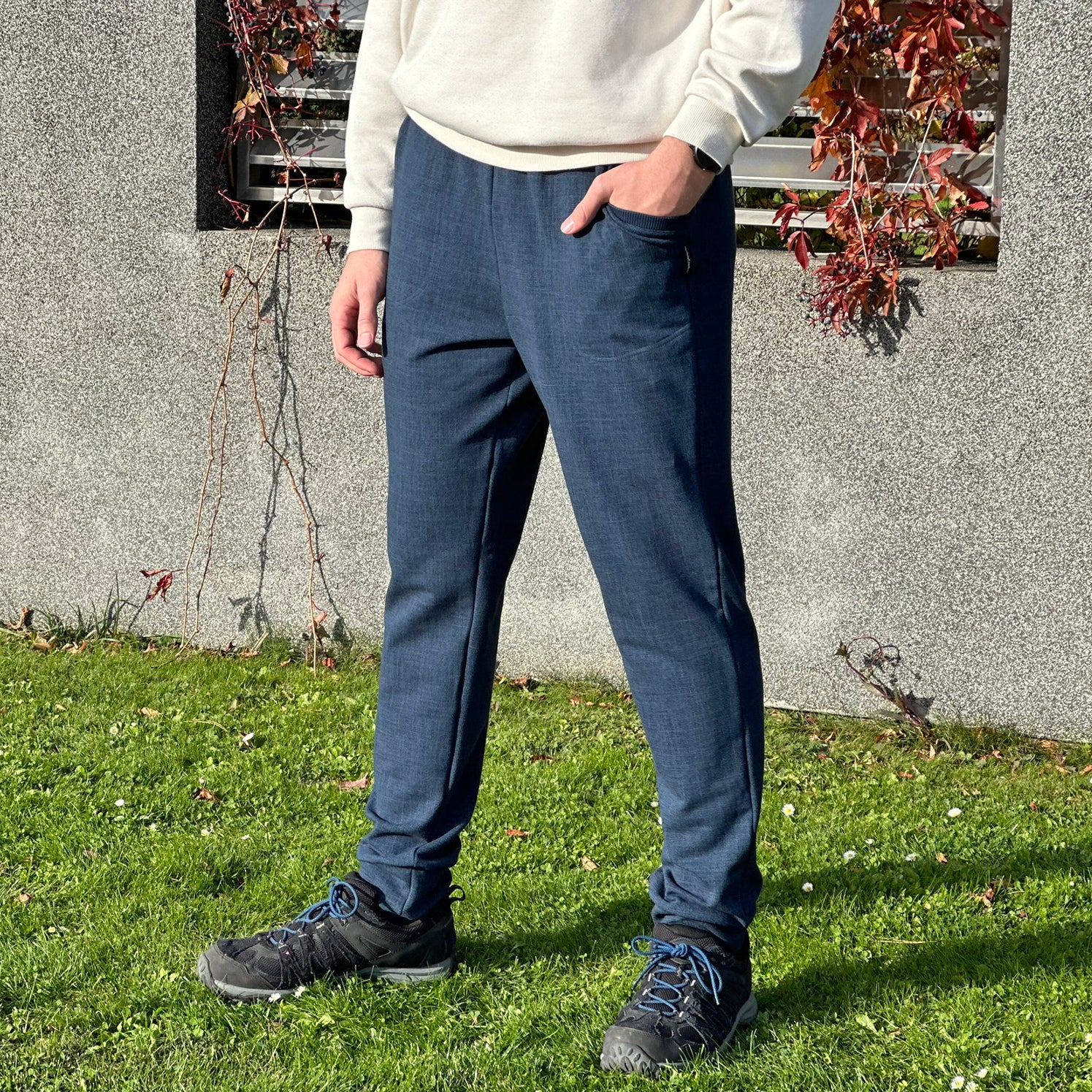 Pánské tepláky tmavě modré denim