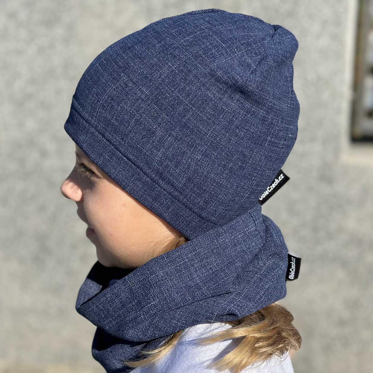 Jarní/podzimní čepice tmavě modrá denim Ada