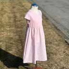 Letní šaty dívčí jednobarevné s nařasenou sukní