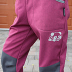 Zimní softshell kalhoty ostružinový melír