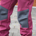 Zimní softshell kalhoty ostružinový melír